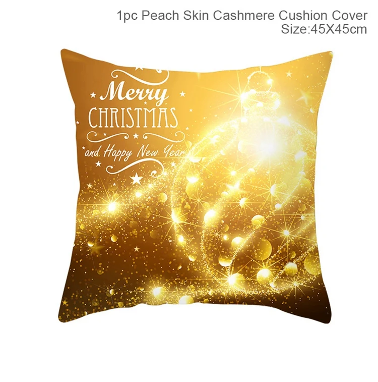 cushion cover 15 Рождественская Золотая Подушка, покрывало с рождеством, украшение для дома,, рождественские украшения, счастливый год,, Navidad, товары - Цвет: cushion cover 15