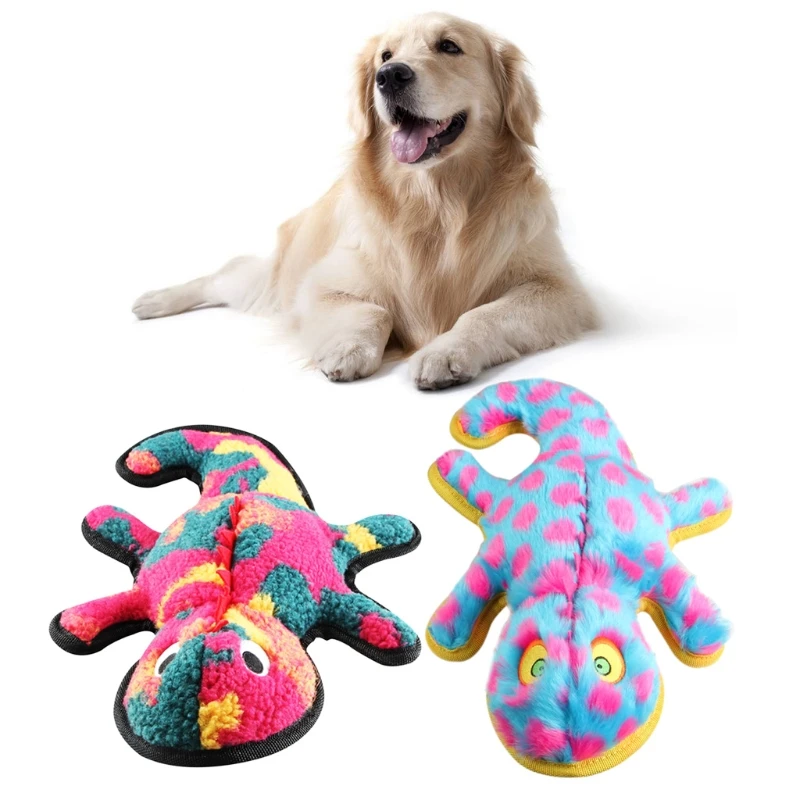 

Dog Chew Toys Bite Resistant Gecko Toys Interactive Puppy Dog Plush Toy