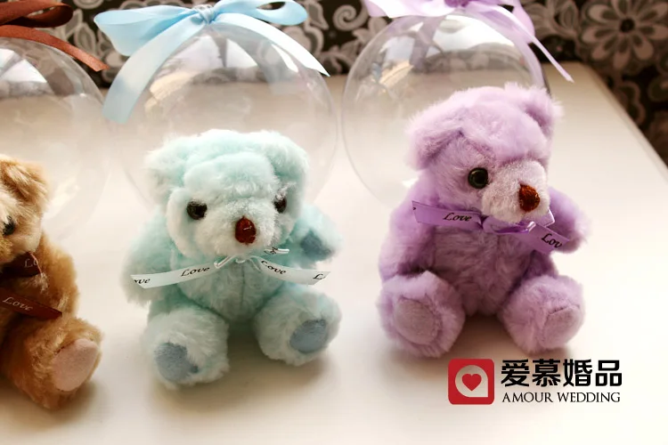 10 см прозрачный хрустальный шар коробка конфет Мишка Тедди круглые свадебные