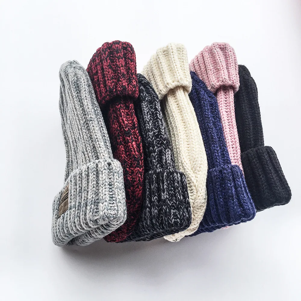 Новинка 2019 шапка для пар мужчин и женщин плотная вязаная смешанных цветов с