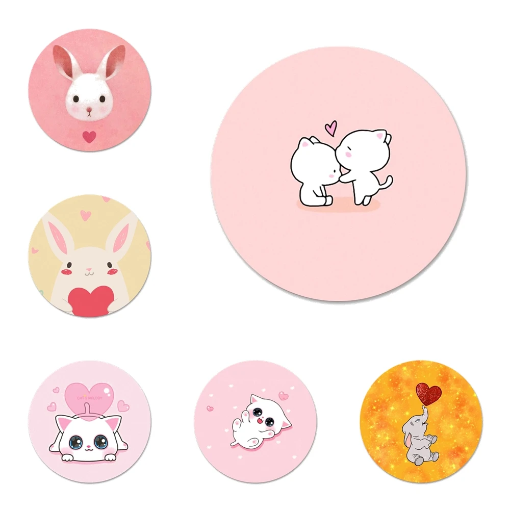 

Милые значки с животными в форме сердца, значки, металлические значки для украшения одежды и рюкзака, 58 мм