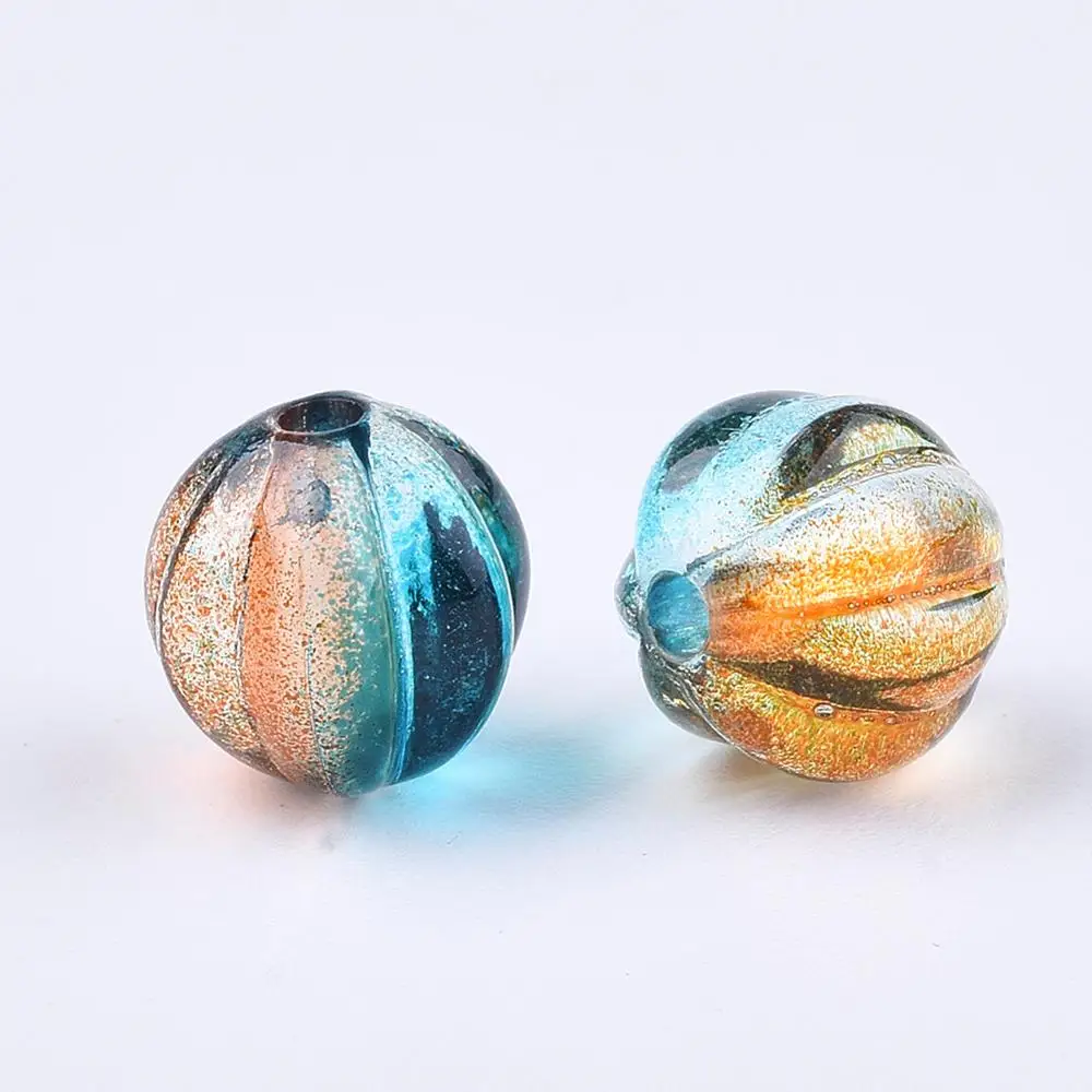 

500grams Round Two Tone Transparent Spray Painted Acrylic Corrugated Beads for DIY jewellery making, 11.5x12x11.5mm, Hole: 1.5mm