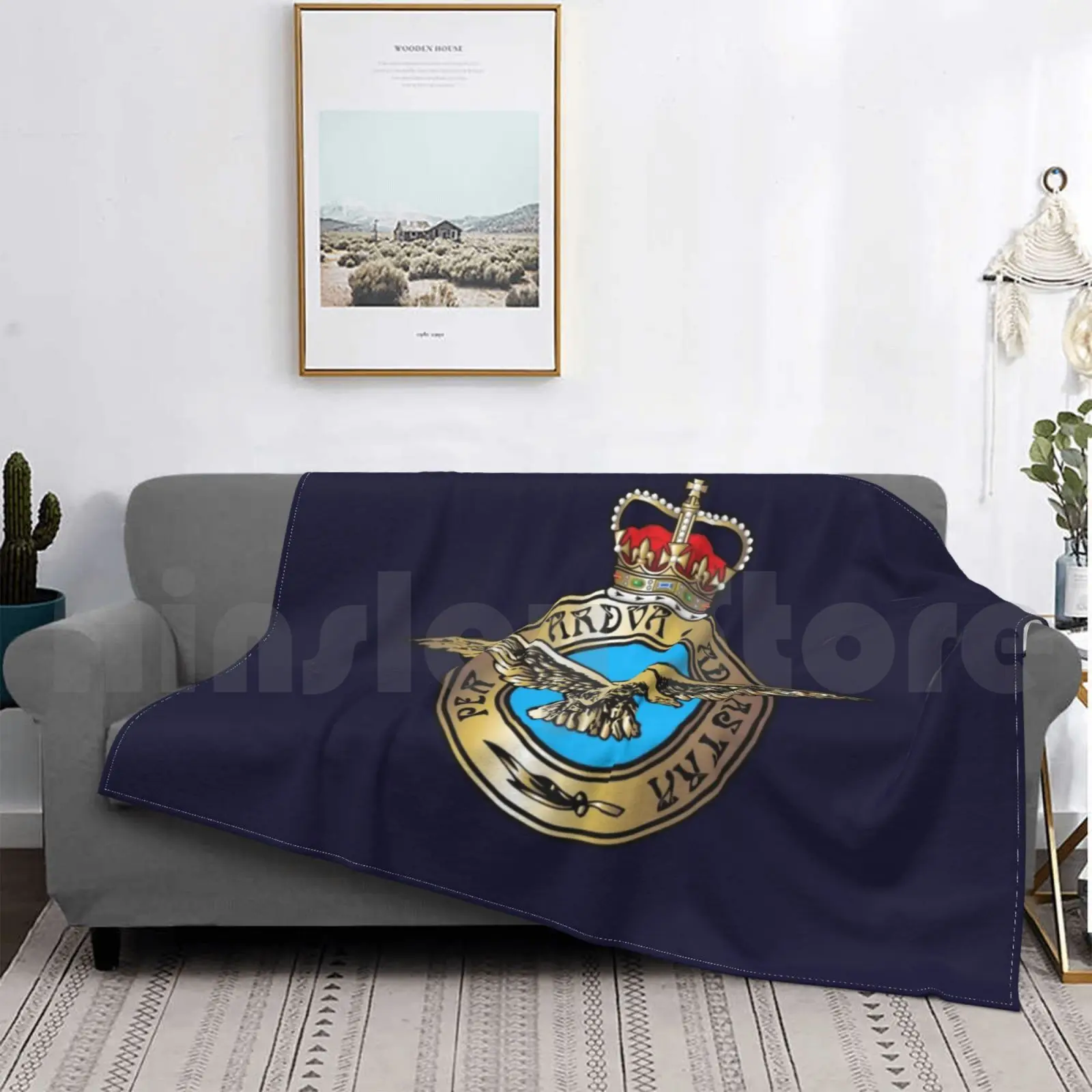 

Royal Air Force Badge. On Navy. Blanket Fashion Custom Forces Army Navy Raf Veteran Veterans Emblem Military War