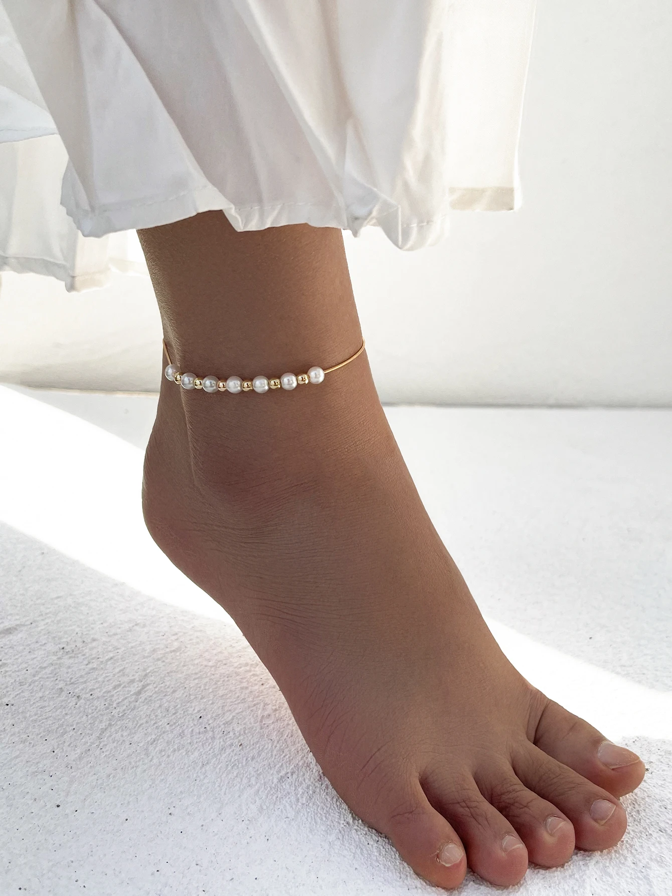 

Stillgirl One Piece Vintage Pearl Beads Anklets for Women Charms Metal Gold Aesthetic Chains Fashion Foot Jewelry Female Gifts