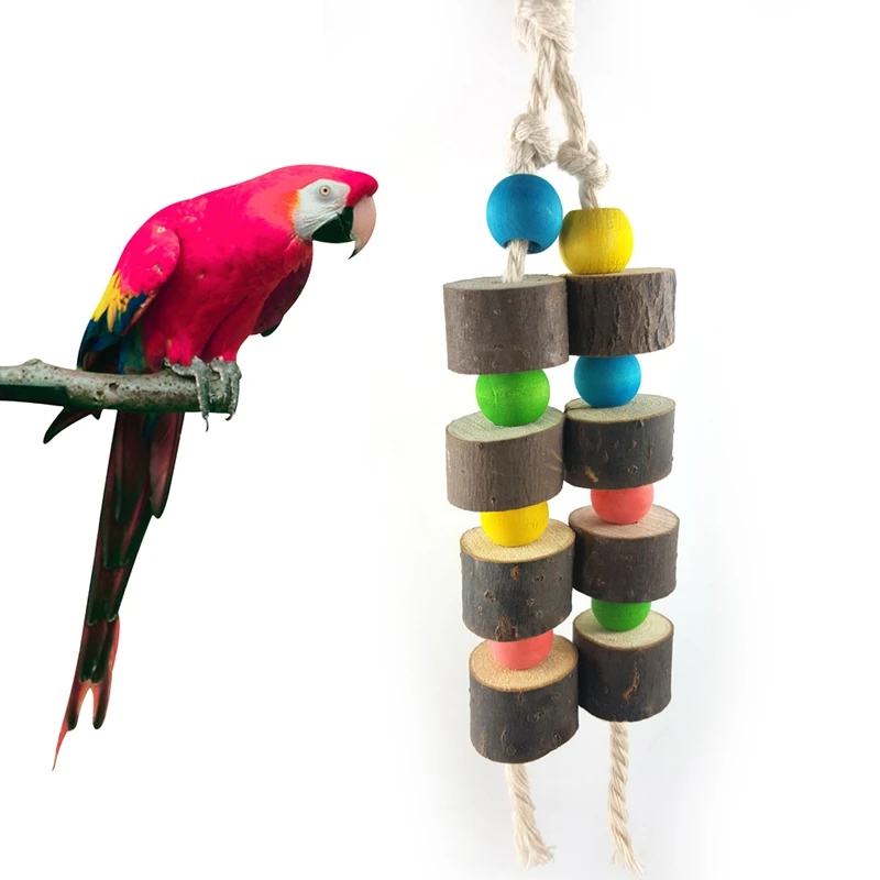 

1 шт. новый продукт попугай блок игрушка забавные деревянные защита от укусов птица жевать блок попугай клетка игрушка попугай Товары для пт...