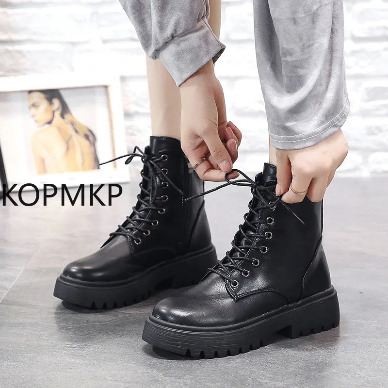 

Женские ботильоны на плоской подошве, ботинки на шнуровке, повседневные короткие ботинки, Размеры 35-42, для осени и зимы, 2021