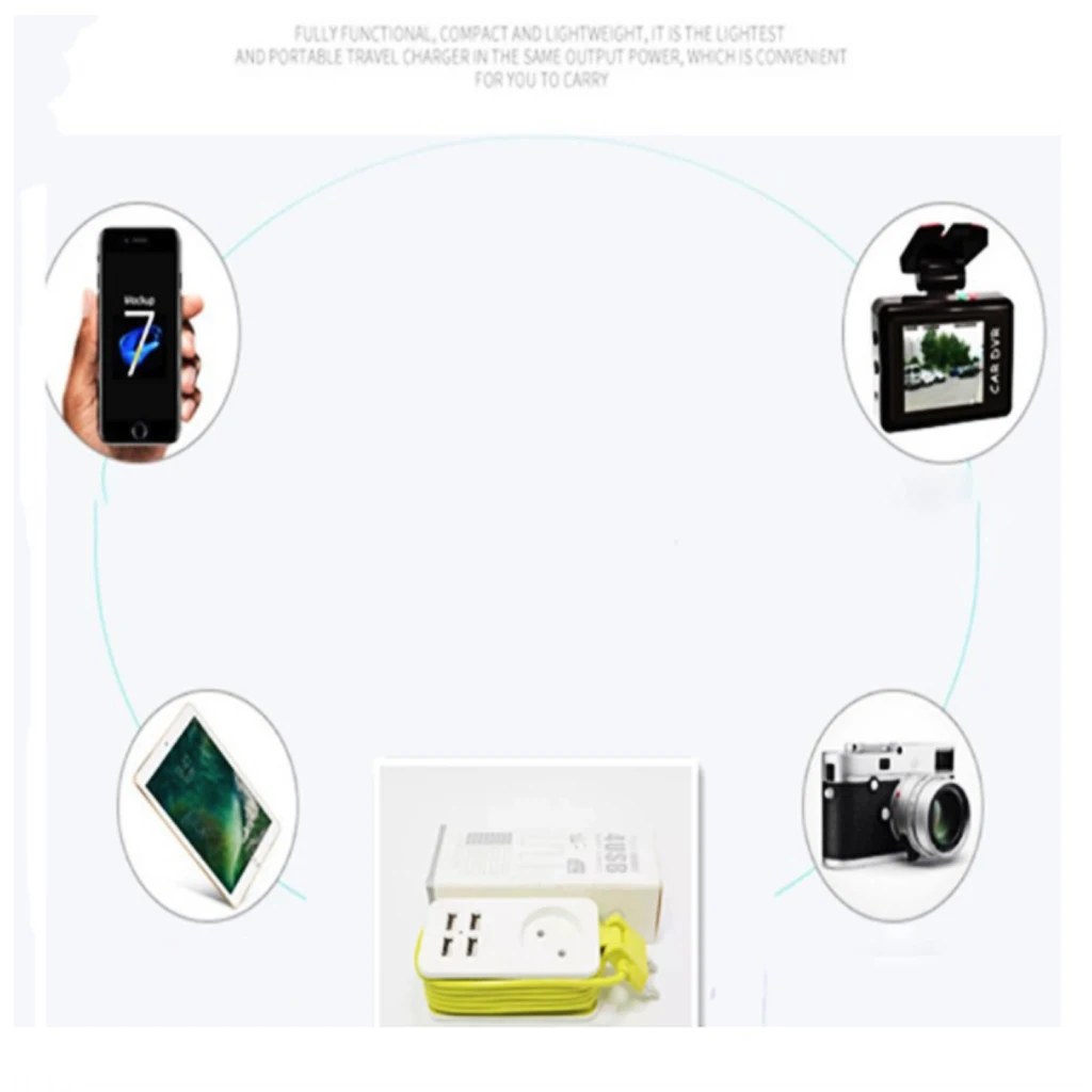 Сетевой удлинитель с европейской вилкой 2 розетки переменного тока дорожный