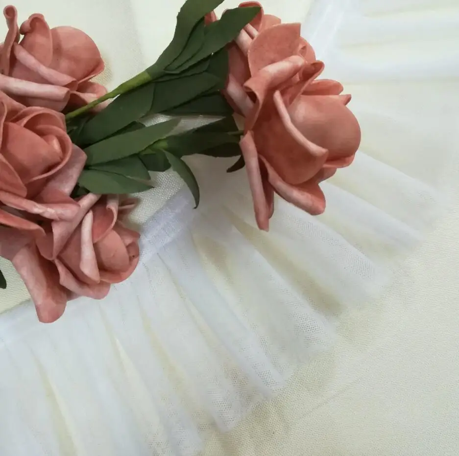 Плиссированная сетчатая кружевная ткань 1 ярд 9 см для рукоделия шитье гипюр