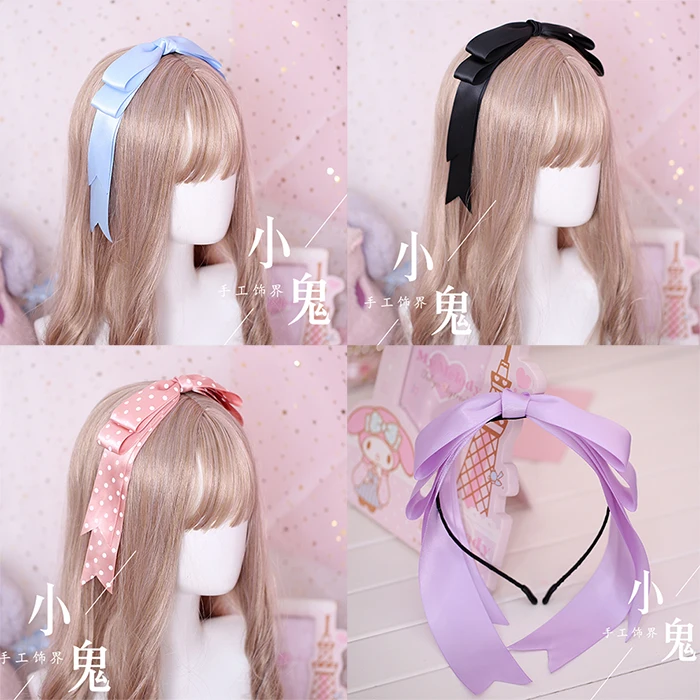 

Japanese girl handmade oversized headband DIY bow hair accessories headdress Lori Lolita Mengniang Cos headband