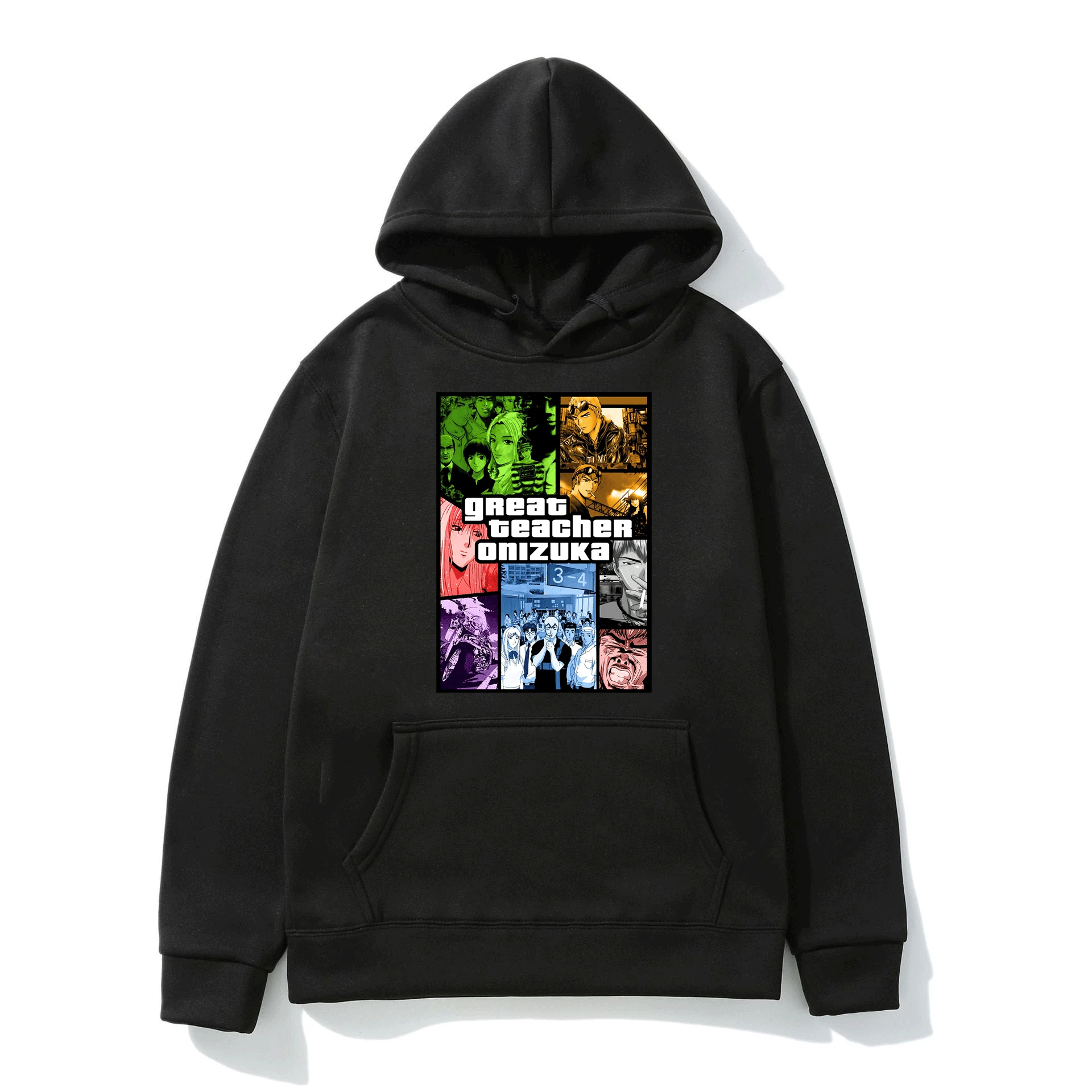 

Толстовка с капюшоном для преподавателей Onizuka, мужская флисовая толстовка с японской мангой, Eikichi, Мужская черная толстовка с капюшоном и пр...