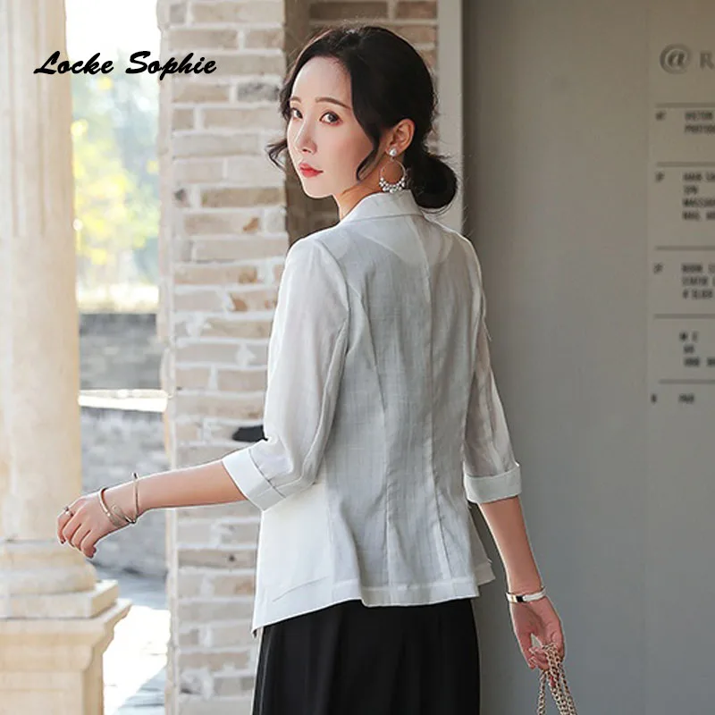 1 шт. женские блейзеры размера плюс пальто весна 2020 хлопковая смесь короткий