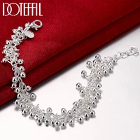 doteffil 925 sterling silver grapes smooth beads bracelet for wedding engagement woman fashion jewelry