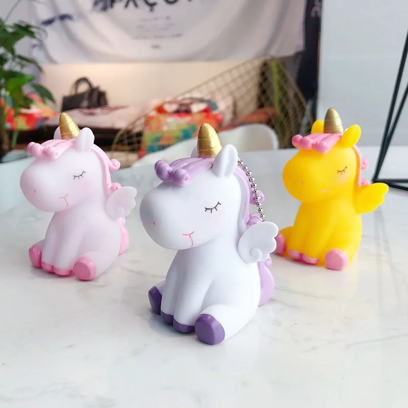1 шт. аниме Розовый Единорог куклы брелоки для женщин Девушка ювелирные изделия
