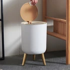 Мусорное ведро с крышкой, одно нажатие, корзина для отходов, современные мусорные баки в скандинавском стиле для кухни, ванной, спальни, 7 л