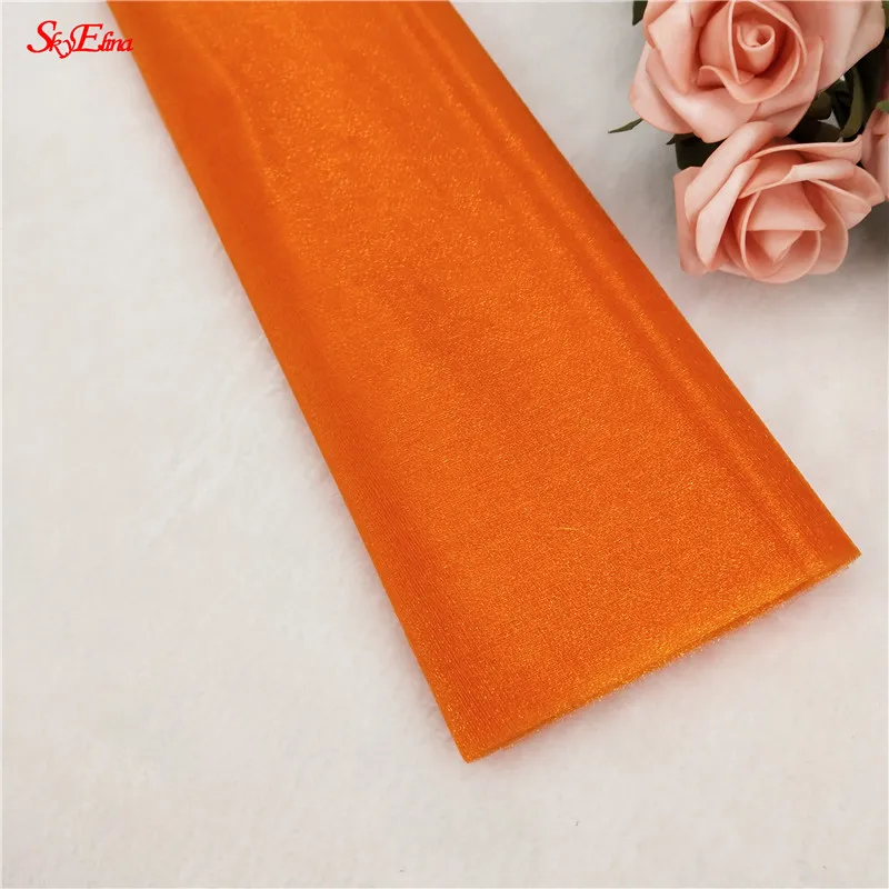 orange Тюль в рулоне 15 см* 5 м, 48 см* 5 м, юбка-пачка из органзы, украшение для детского душа, Свадебная вечеринка, арка, аксессуары для дверей с цветами, 7zSH015 - Цвет: orange
