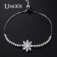 umode snowflake tennis bracelets for women clear cubic zirconia bracelet girls luxury wedding jewelry fashion party gifts ub0211