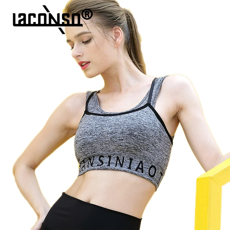 

Женский спортивный бюстгальтер LACONSO, топ, майка, футболка для йоги, укороченный жилет, одежда для бодибилдинга, фитнеса, майка, женское нижне...