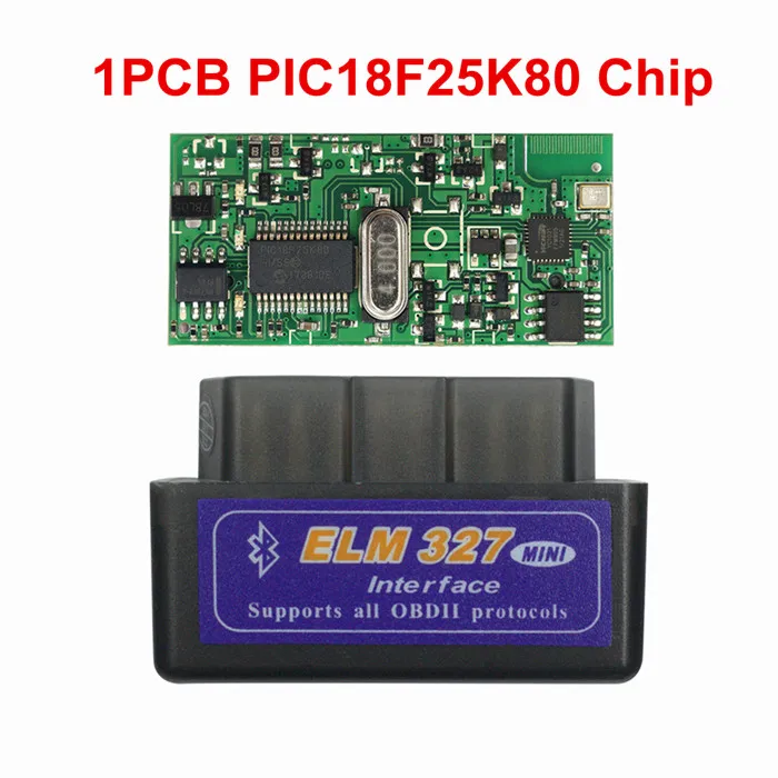 10PCS Single PCB 10 шт./лот OBDII сканера ELM327 1,5 автомобильный диагностический инструмент ELM 327 PIC18F25K80 Bluetooth V1.5 ELM327 OBD2 Bluetooth считыватель кода V1.5 - Цвет: 10PCS Single PCB
