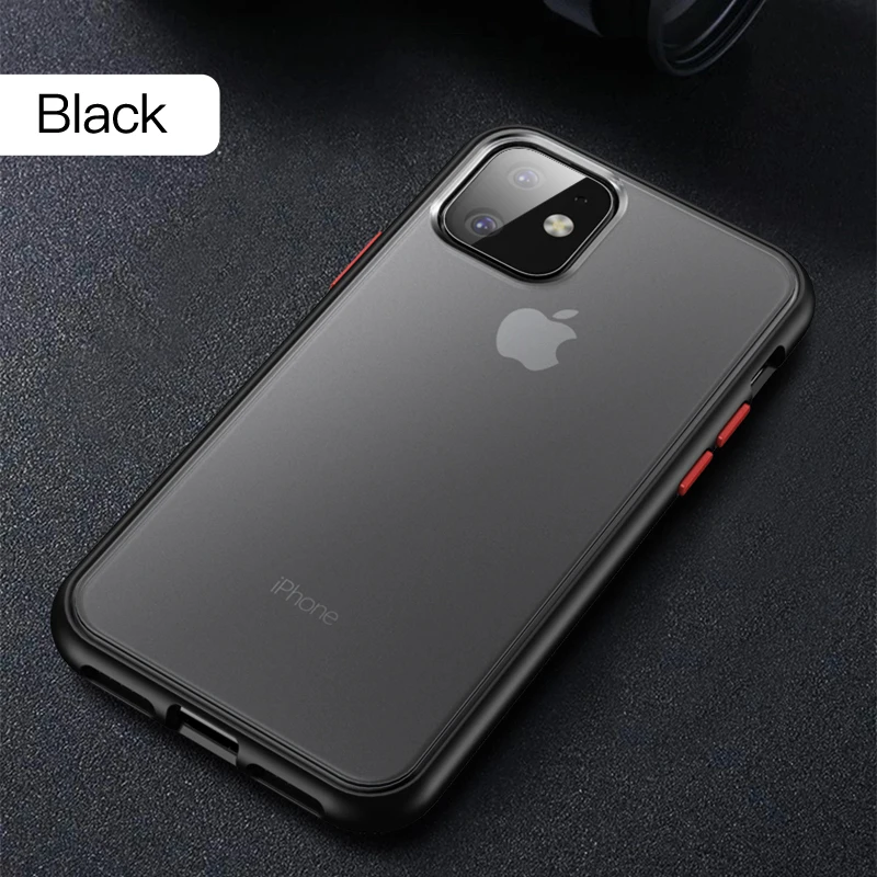 Роскошный Матовый чехол LUPHIE для iPhone 11 Pro Max, противоударный чехол для, iPhone 11, 5,8, 6,1, 6,5 дюймов, чехол s Coque Funda - Цвет: Black