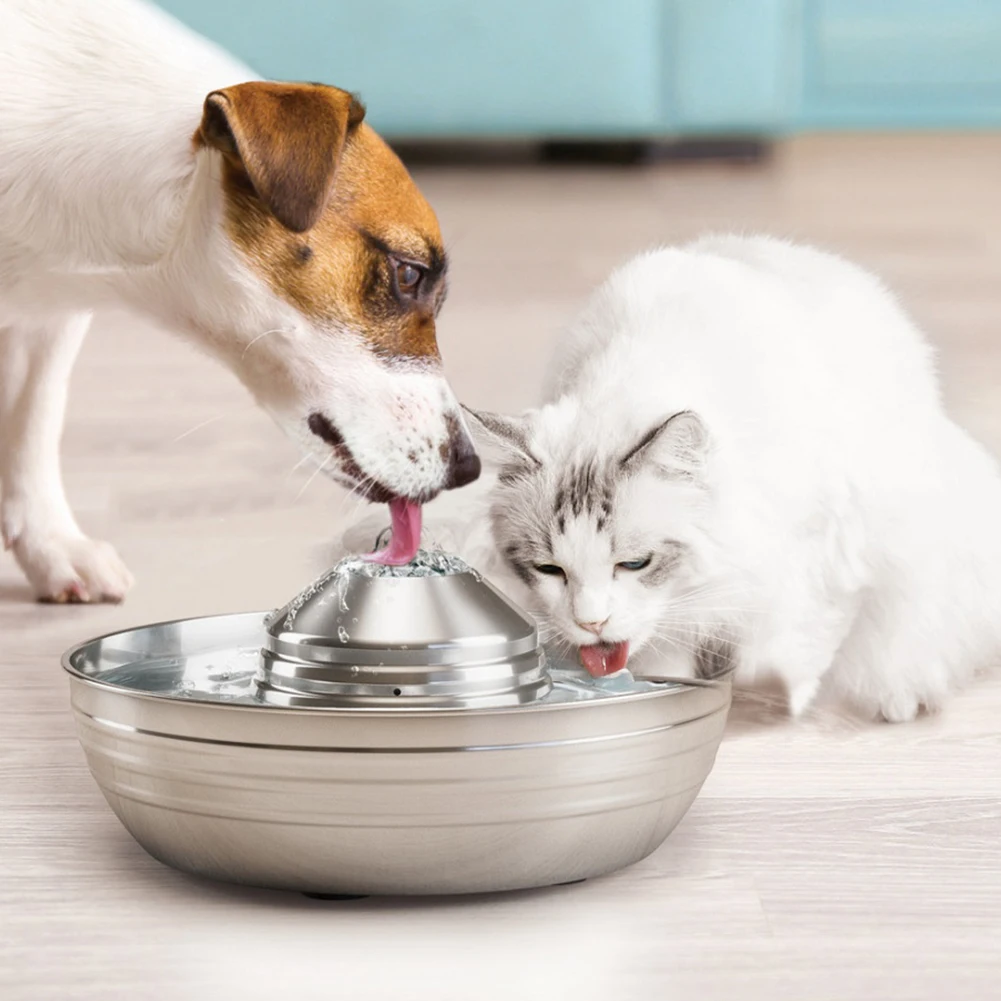 

Super Quiet Pet Water Fountain 2L Stainless Steel Automatic Electric Dispenser Durable Home Accessories Cat Dog Drinking Bowl