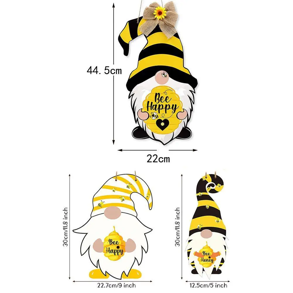 

Bee Festival Long-legged Pointed Hat Faceless Dwarf Hanging Sign Doorplate Bee Decoration Festival Bee Door dDwarf Honey Y1J2