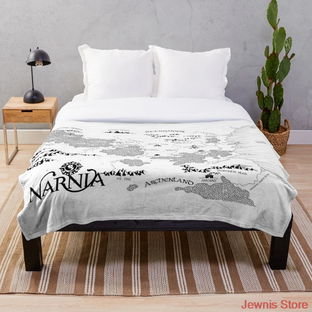

Map of Narnia White Blanket Fleece Plush Blankets on the Bed / Sofa Sleeping Cover Bedding Throws Bed Sheets for Children Adults