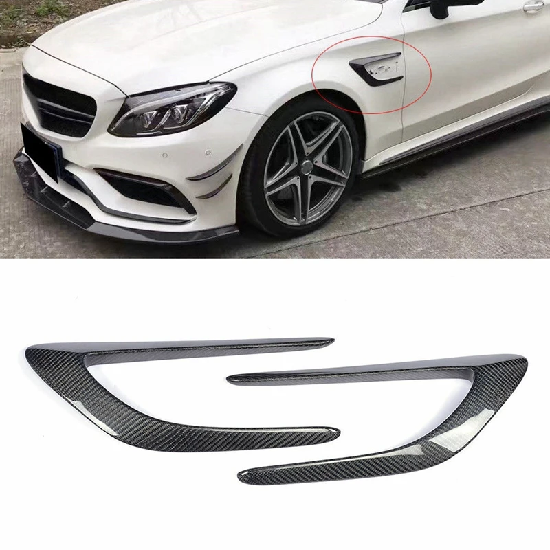 Углеродное волокно передняя сторона воздухозаборника ребра для Mercedes Benz W205 C63 AMG 4