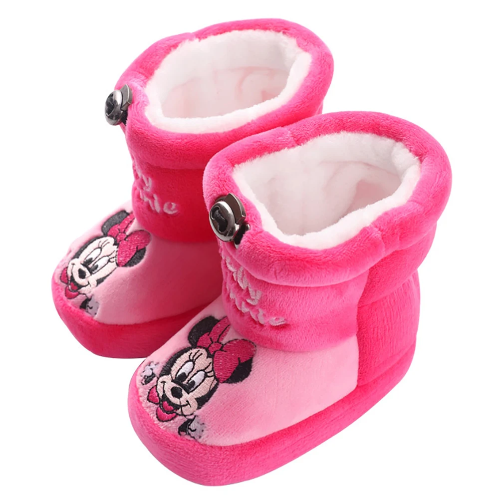 Детские повседневные плюшевые сапоги Disney для девочек и мальчиков мультяшный