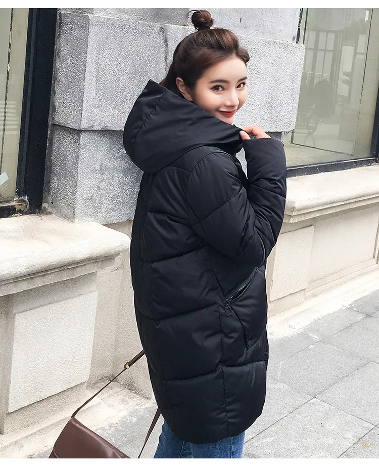 Толстые теплые длинные пуховые парки с капюшоном для беременных женщин Зимняя