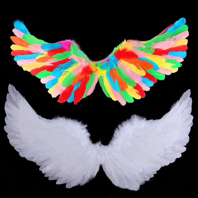 Костюмы ангела с крыльями и перьями Сказочное нарядное платье для девочек Наряд