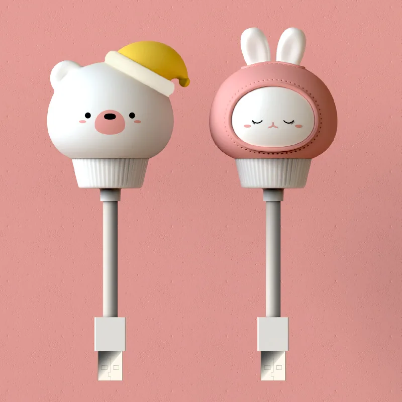 

USB Cute Cartoon LED Night Light for Children's Bedroom Bedside Living Room Bathroom Decoration Remote Control Pat Lighting 1pc