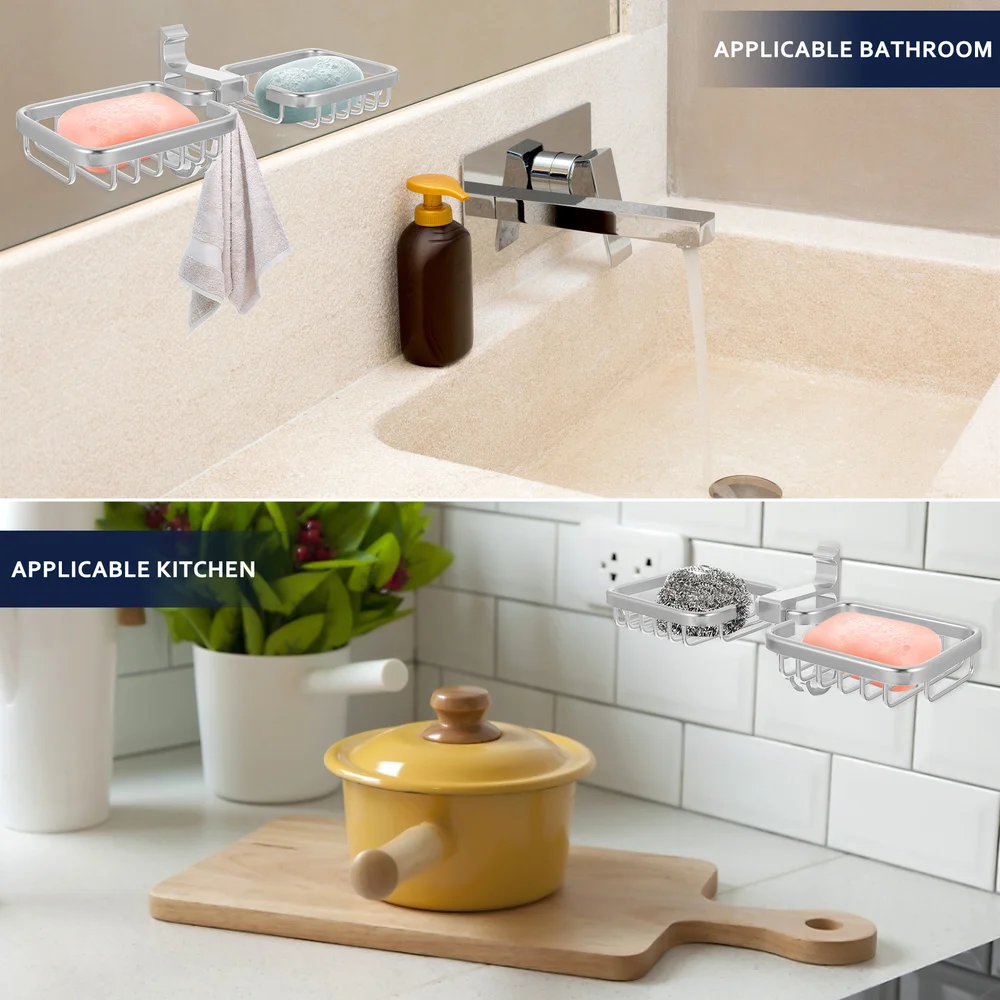 

1 Pc Household Drain Stand Drain Support Soap Storage Stand with Nail-free Glue