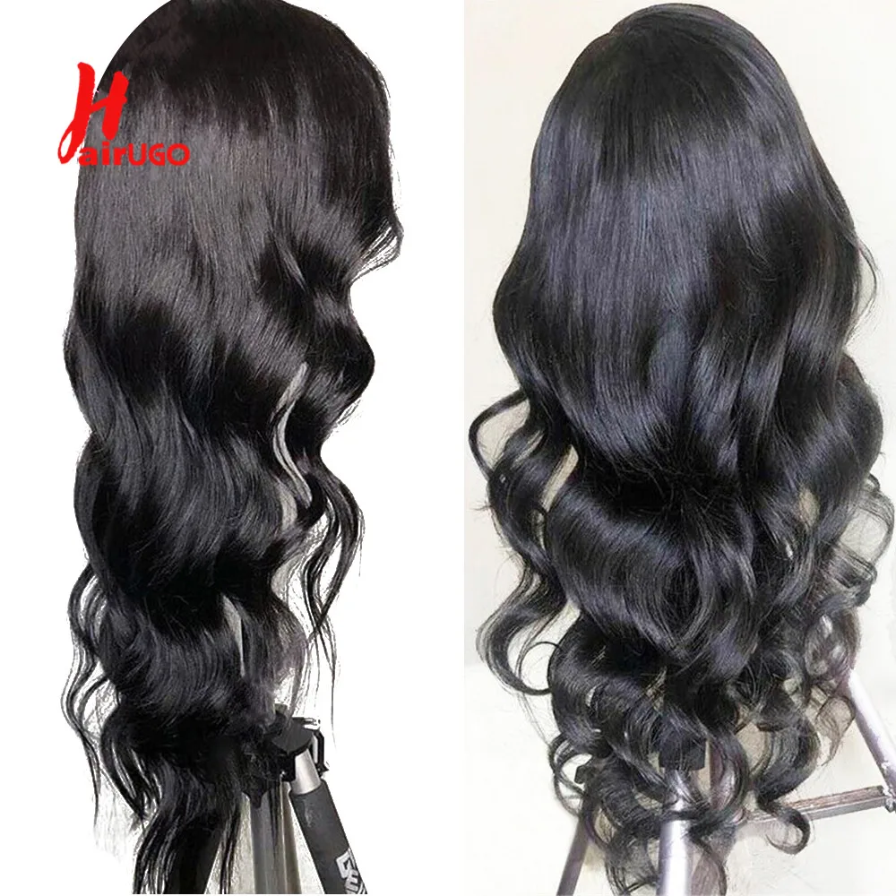 Малазийские волосы 4*4 парик на шнурке объемная волна Remy человеческие HairUGo для