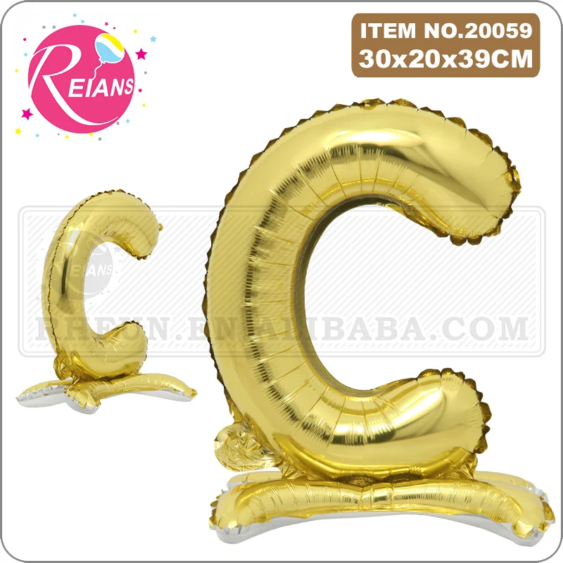 

16 inch stand Gold Letter number Foil Inflatable Aluminum Ball Wedding Party Decoration Balloon Happy Birthday Party Supplies