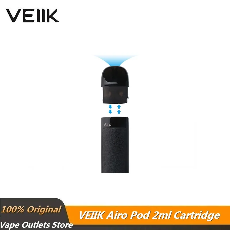 

Original VEIIK Airo Pod 2ml Replacement Empty Vape Cartridge 1.2ohm Coils for VEIIK Airo Pod Electronic Cigarette Kit