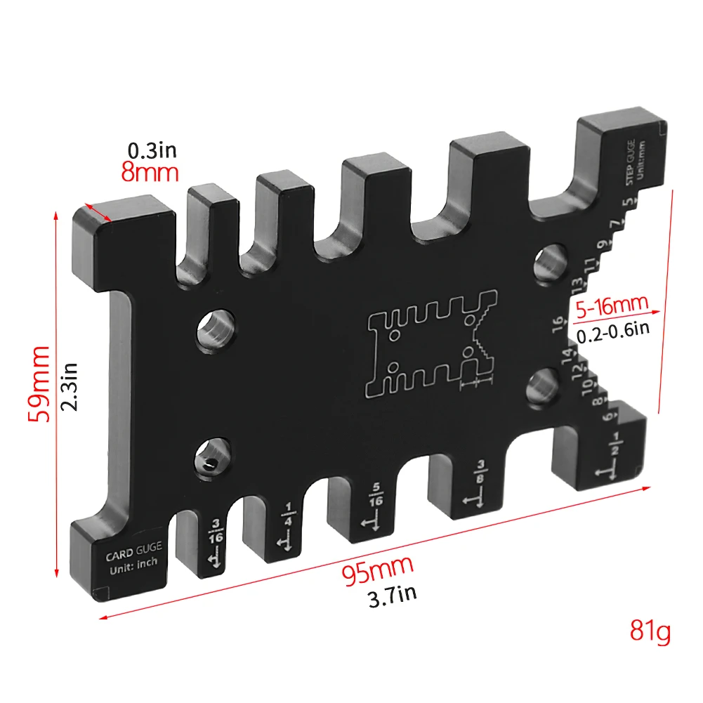 

Woodworking Tenon Caliper Measuring Ruler High Precision Metric Imperial Card Gauge for Wood Work Router Saw Table Machine Tools
