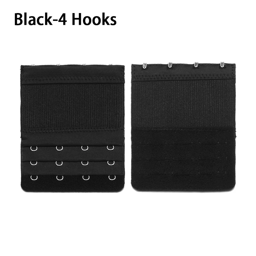 4 Hooks black 1 шт. женский многоцветный Регулируемый удлинитель для бюстгальтера Женский 2,3, 4 крючка бретельки бюстгальтера бюстгальтер на застежке расширение женские интимные аксессуары - Цвет: 4 Hooks black