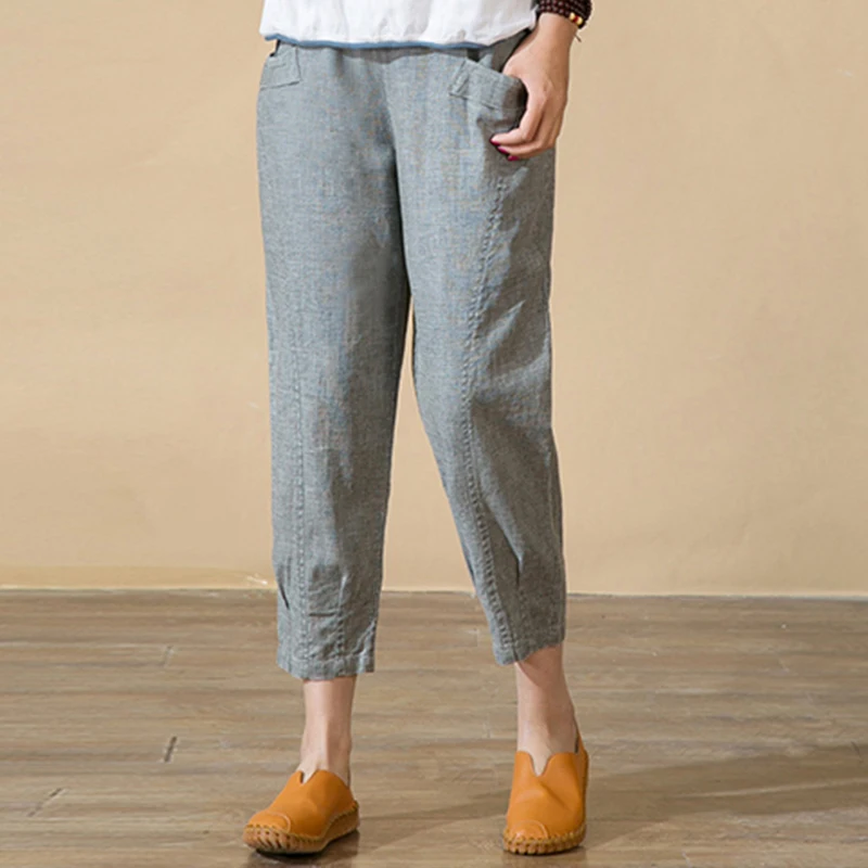 2020 повседневные женские весенние летние длинные брюки до щиколотки с высокой