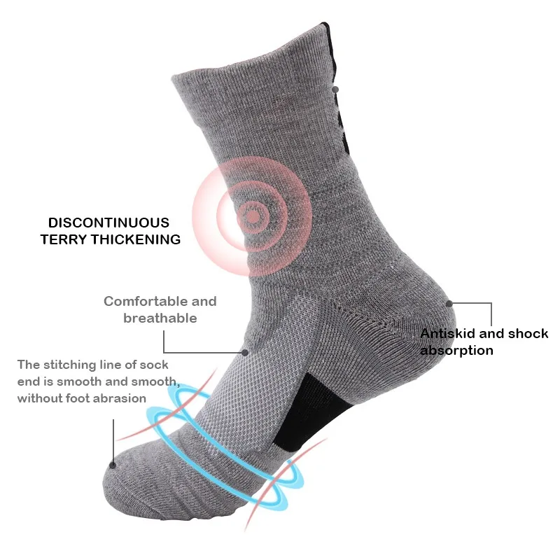 

High Quality Men's Sports Socks New Men Outdoor Sports Breathable Basketball Socks Men Cycling Socks Men's Socks Running Socks