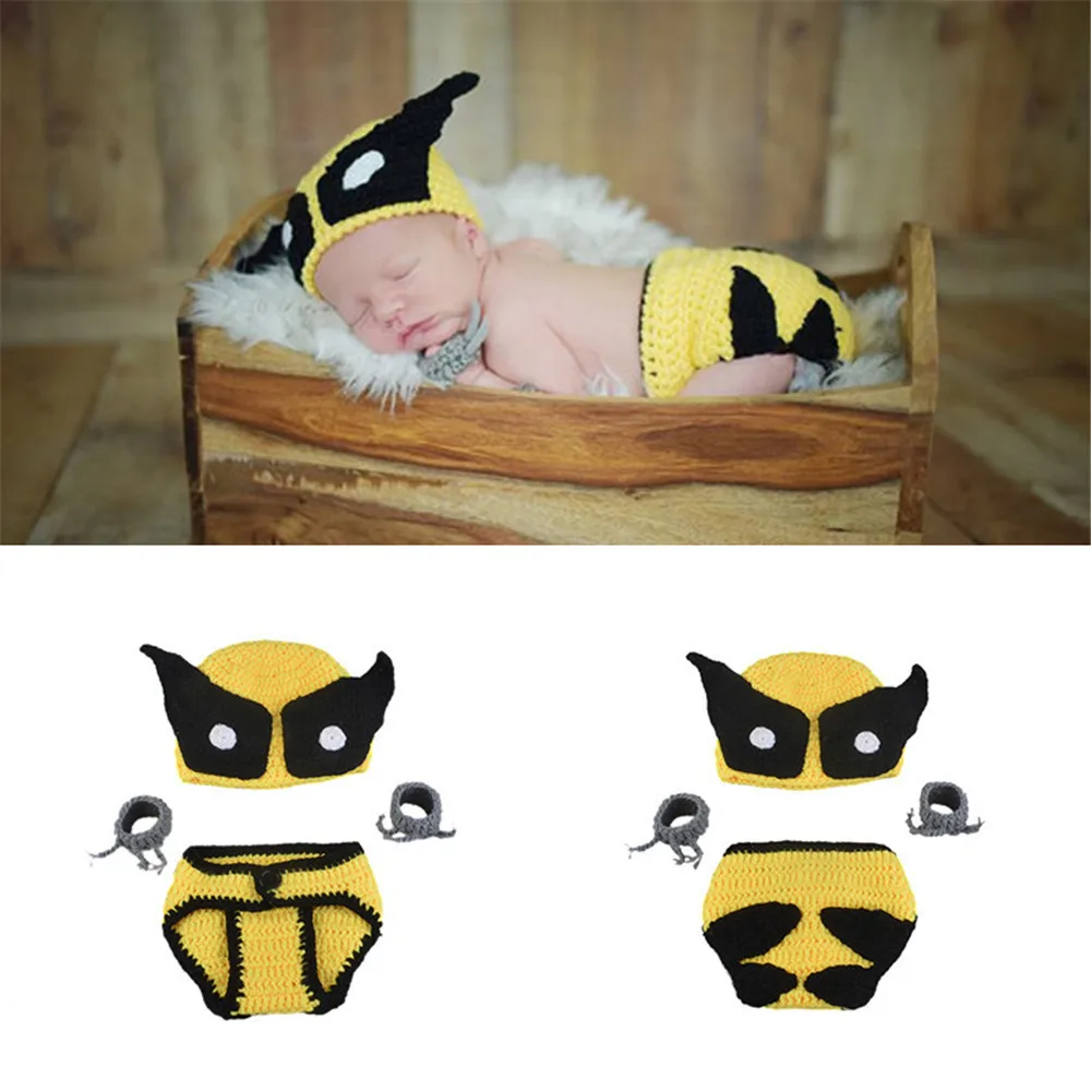 Комплект для фотографирования новорожденных вязаная шапочка и шорты ручной