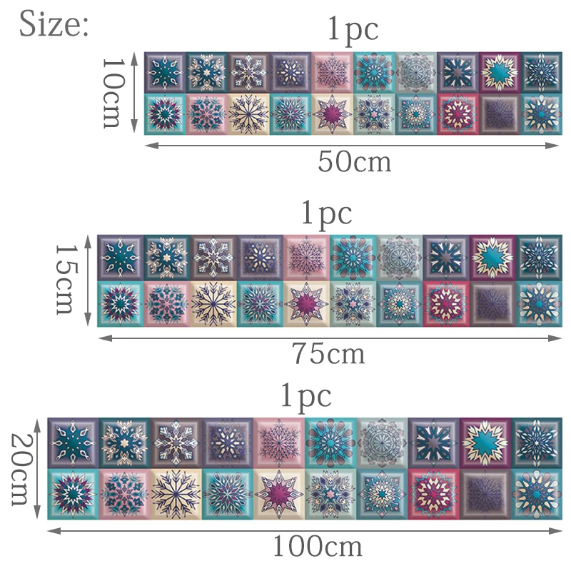 

Mandala Crystal Hard Tiles Wall Sticker Kitchen Bathroom Home Decor Art Mural Shine Surface Waterproof Wall Poster 2021 Hot Sale