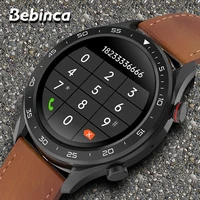 bebinca smart watch smartwatch men for android iphone ios phone bluetooth5 1 dial answer call ip68 waterproof round touch screen