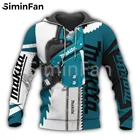 Makita Tools мужские 3D повседневные толстовки с капюшоном с 3D-принтом унисекс толстовки Harajuku пуловер куртка женский осенний спортивный костюм