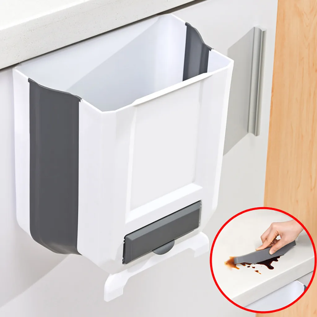 Кухонная подвесная мусорная корзина маленькая компактная складная