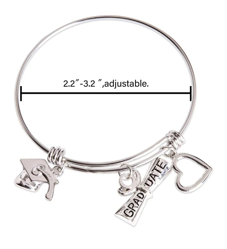 

2021 New Year Graduation Gift Bangle Bracelet Earrings Kit 2021 College Graduation Gifts Jewelry Set for Graduates