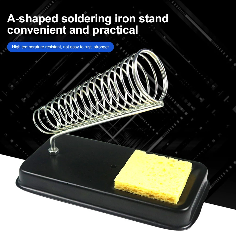 

1pcs Electric Soldering Iron Stand Holder Small With Welding Sponge Metal Support Station Generic High Temperature Resistance