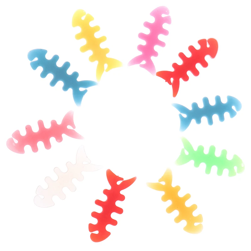 10 шт. высококачественные силиконовые пластиковые рыбья кость наушники провод