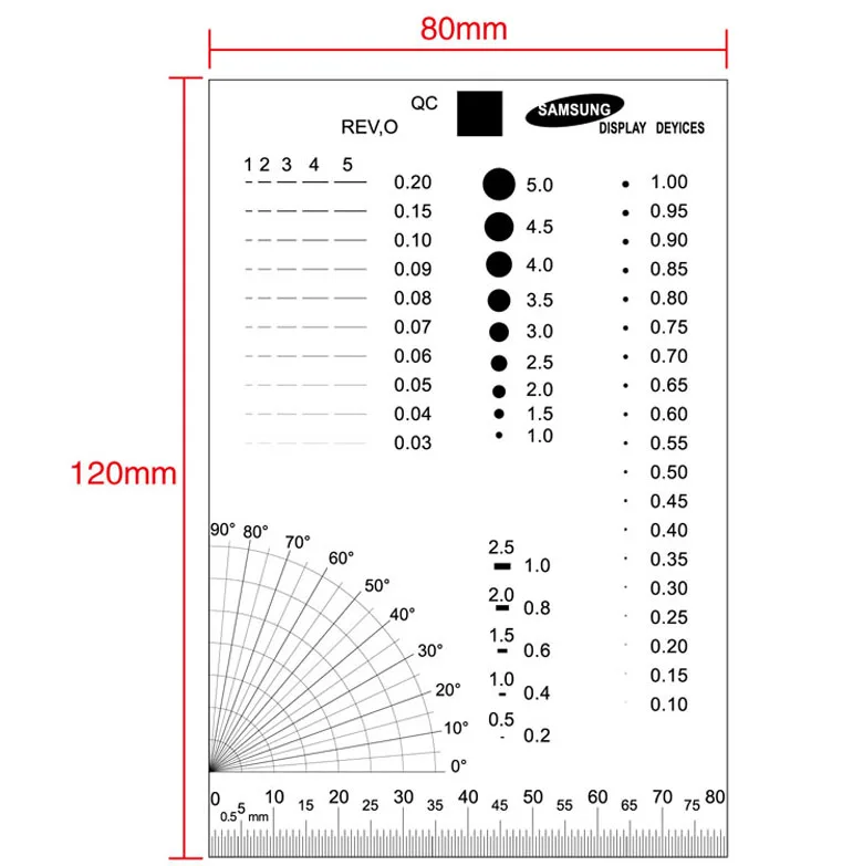 Point Line Gauge Film Soft Ruler Area Stain Comparison Card Highly Transparent PET for Factory QC Benchmark Test | Инструменты