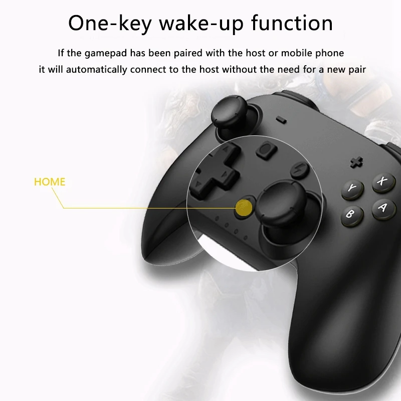 

Gamepad Turbo Bluetooth Wireless Game Controller for Nintendo Switch Support PC Use Rechargeable Six-Axis Gyroscope