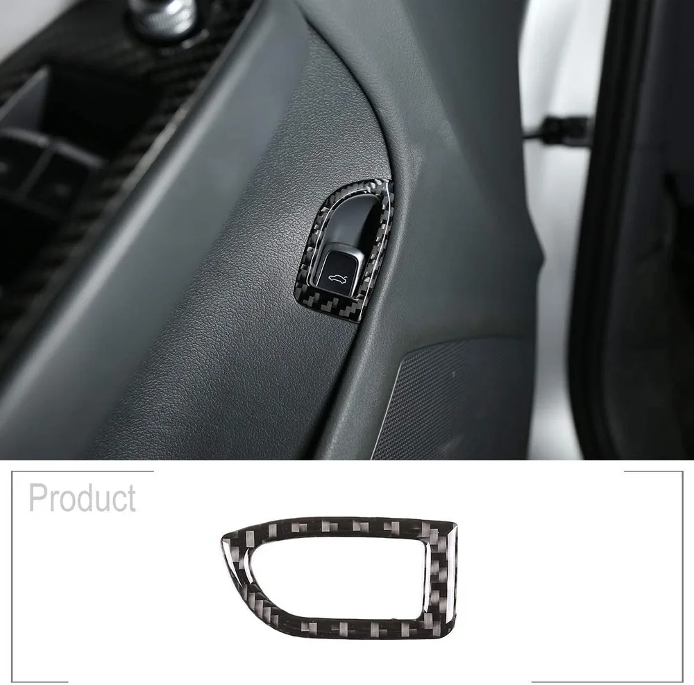 

1Pcs Soft Carbon Fiber Car Interior Trunk Switch Decoration Frame 3D Interior Accessories Sticker For Audi A4L / A5 2009-2016